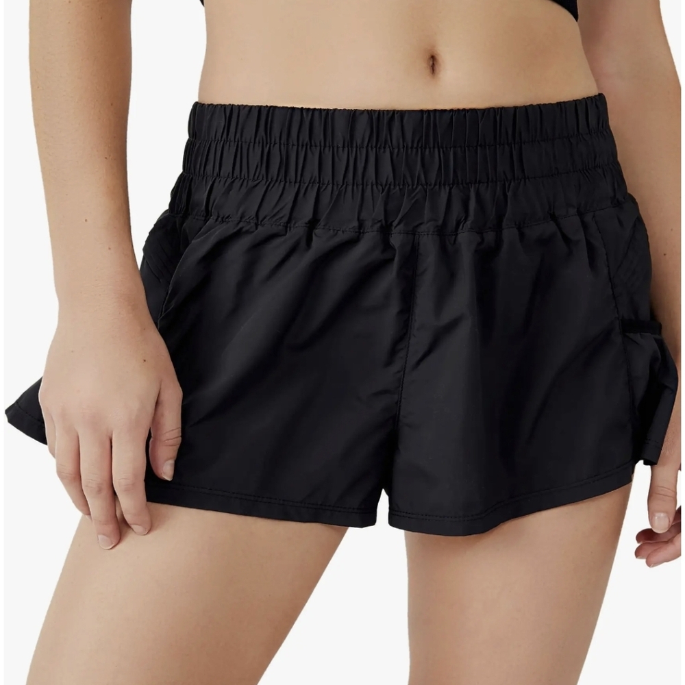Free People Movement Get Your Flirt On Shorts In Black Size Large